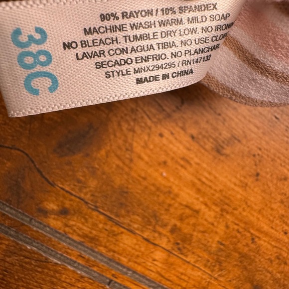 C&C California Light Pink Ribbed‎ Wirefree Bra 38C - Picture 5 of 6